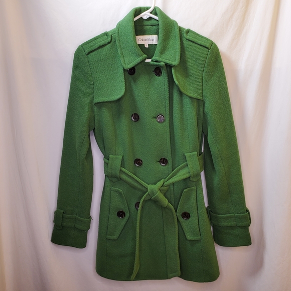 Calvin Klein Women's Vibrant Green Peacoat - Picture 1 of 13